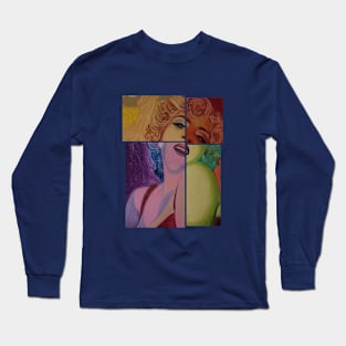 Portrait of Marilyn in Pieces Long Sleeve T-Shirt